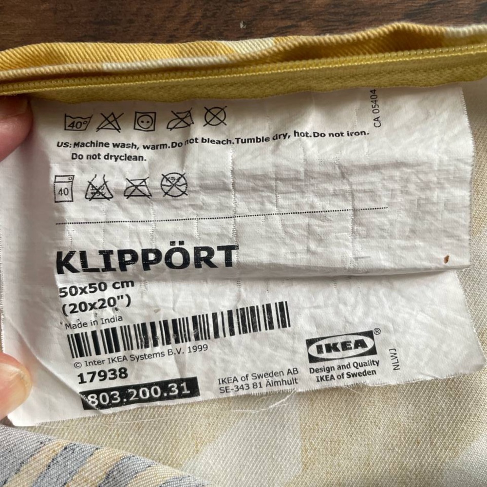 IKEA Klippört Pillow Cover in Yellow and Gray - Picture 3 of 3